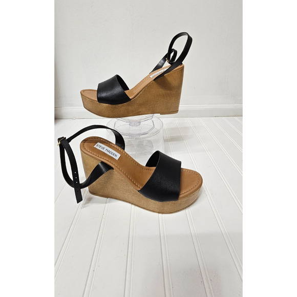 Steve Madden Welsh Platform sandals black women's Size 9 - Picture 1 of 6